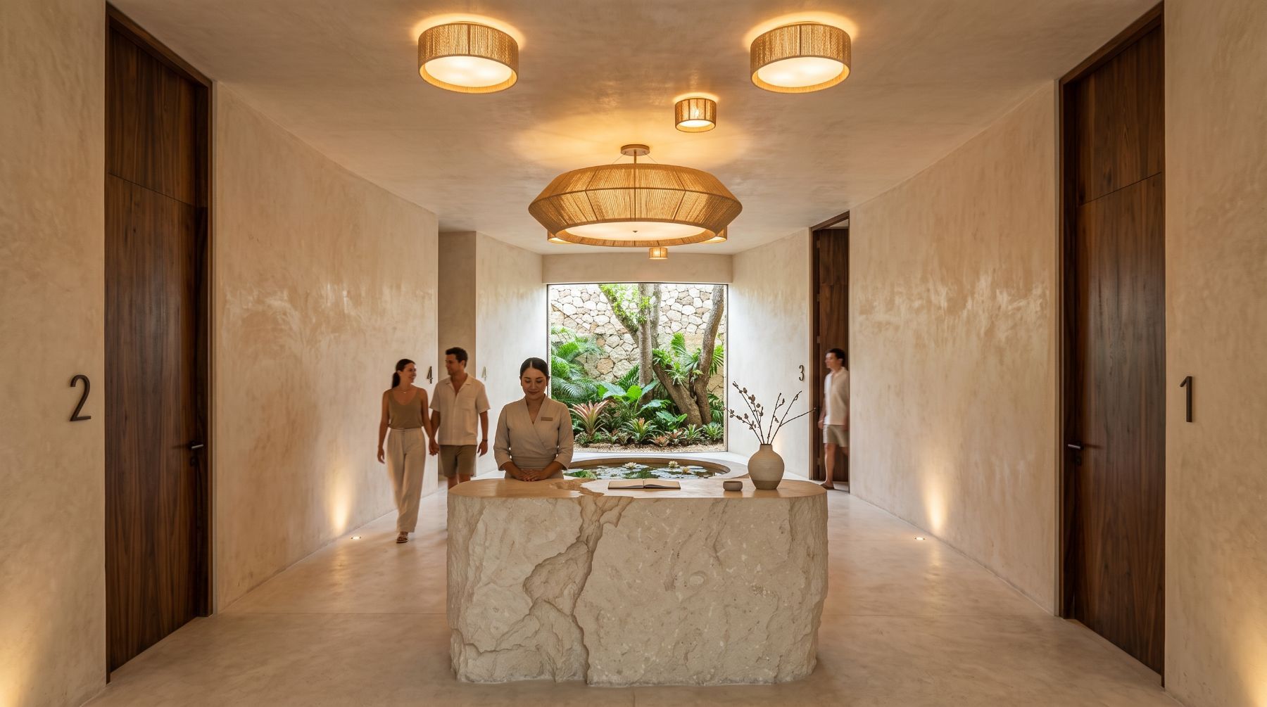 Lobby del spa en el Nido