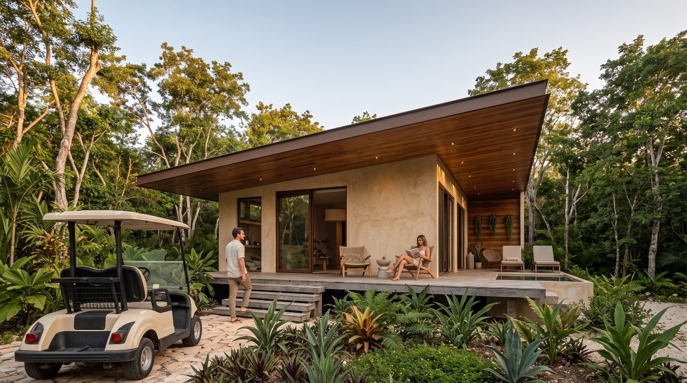 Acceso a la villa de 60 m²
