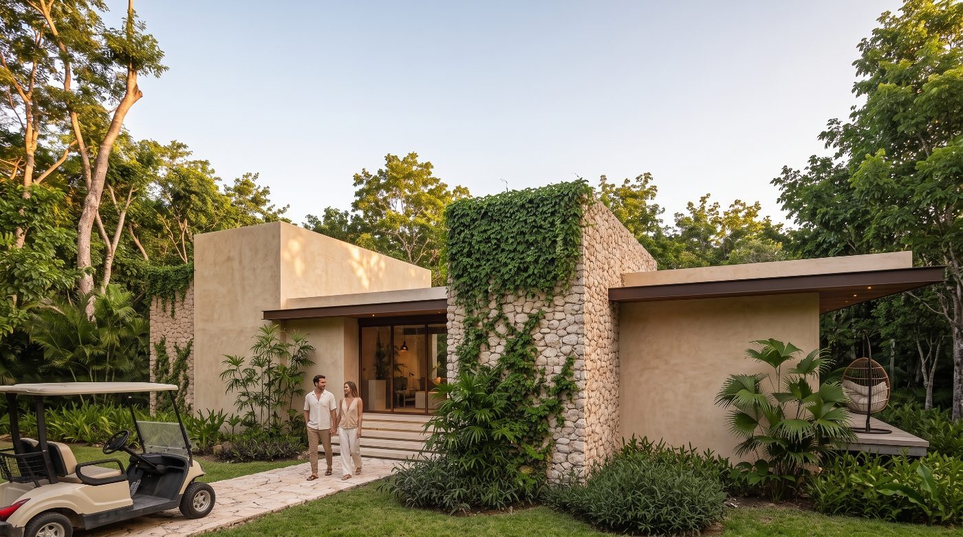 Llegada a la villa de 90 m²