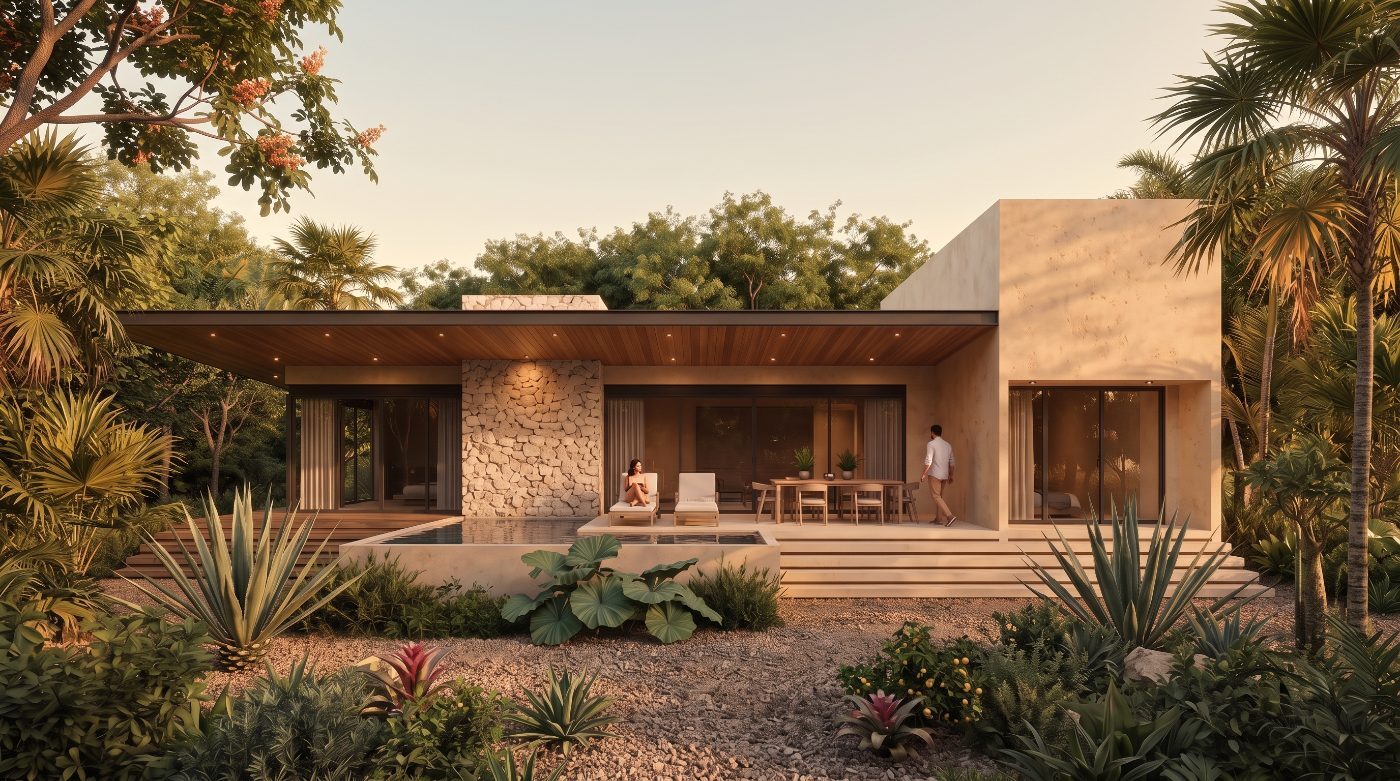 Terraza de la villa de 90 m²